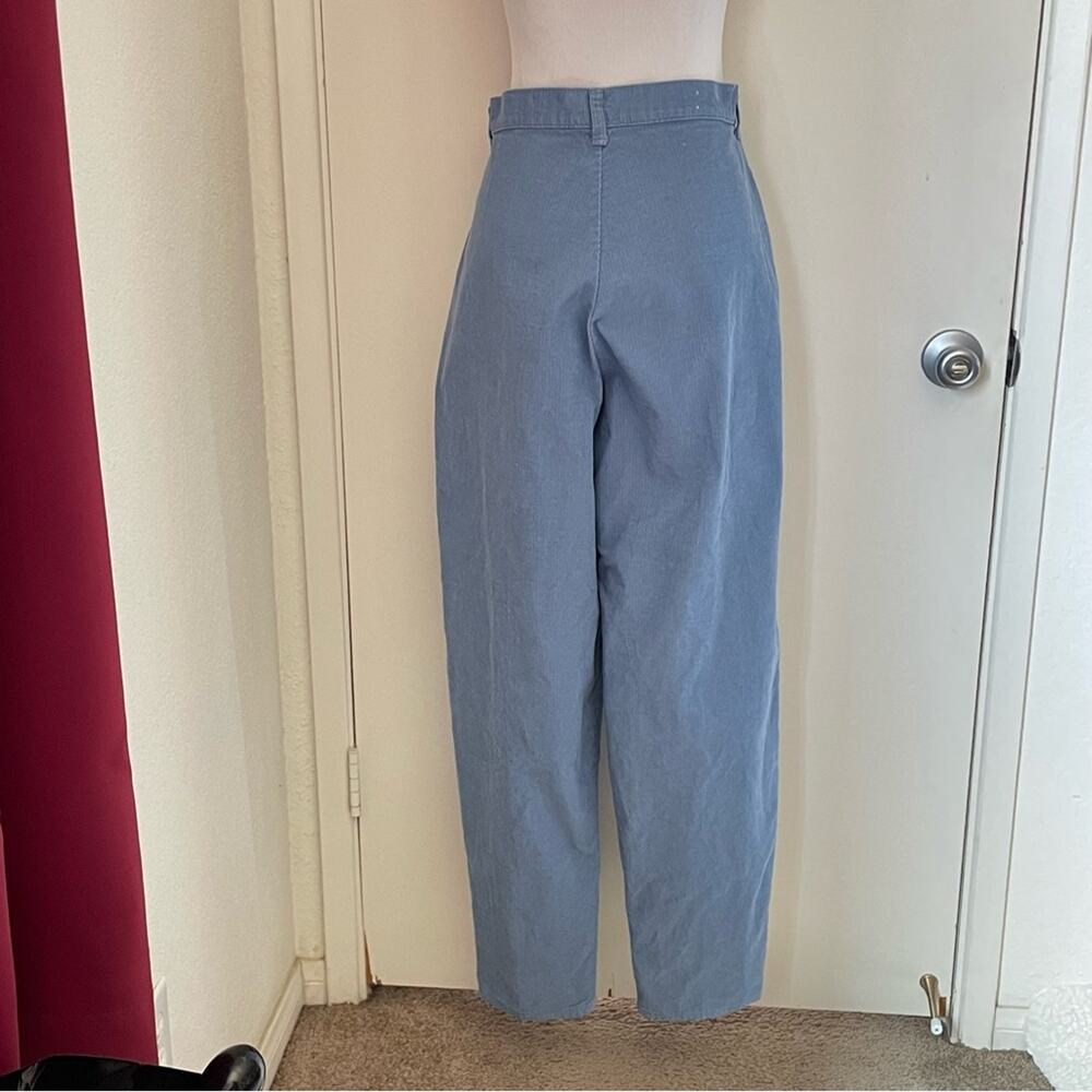 River Trader Y2K High Rise Pleated Tapered Corduroy Pants Blue Slouchy Normcore - Picture 9 of 16